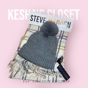 STEVE MADDEN Matching scarf and knit hat set